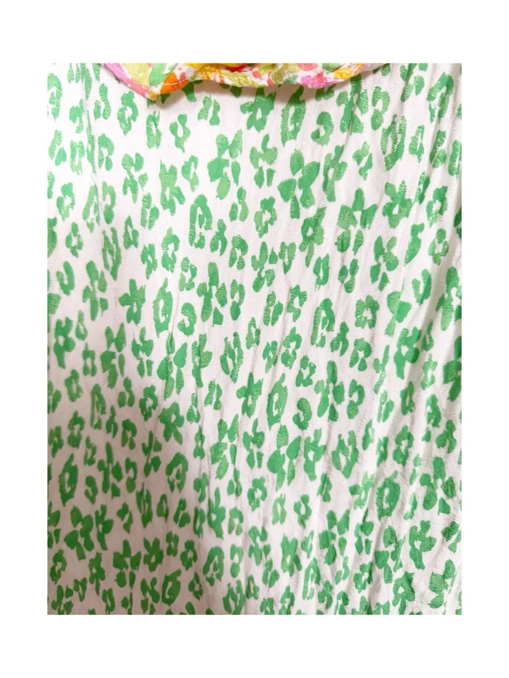 RIXO for Target Lime Green Floral Slip Dress with Yellow Ruffle Sz S